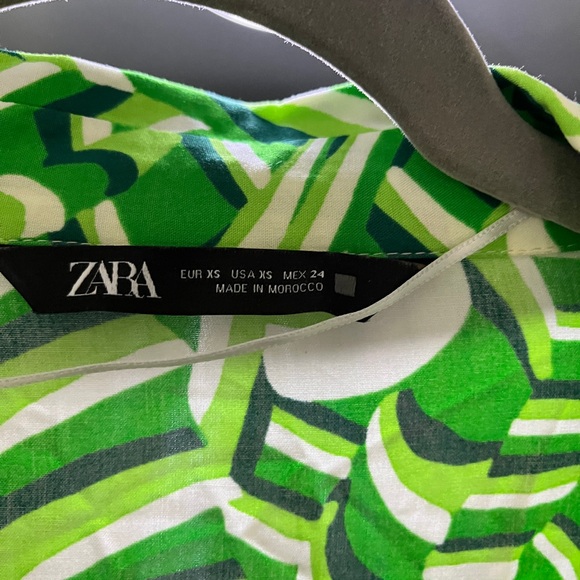 Zara green geometric pattern dress XS - Picture 6 of 7